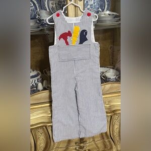 Vintage Well Dew tools ⚒️ longall romper 3t 4t boutique boys 30.5” sth 19” sts